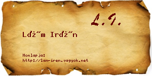 Lám Irén névjegykártya